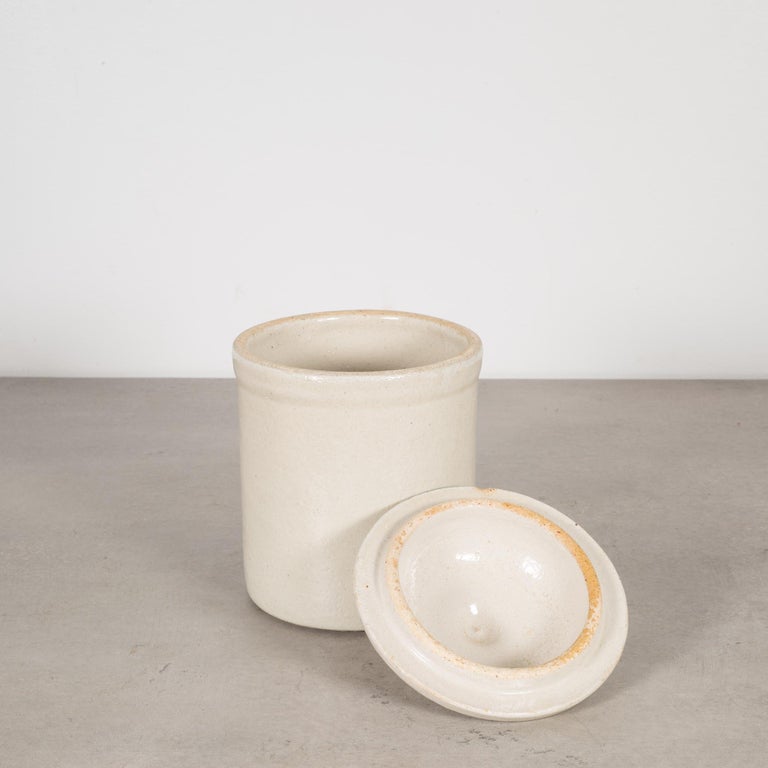 Small Stoneware Pottery Crocks with Lid, circa 1980 at 1stDibs