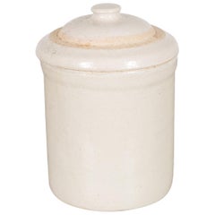 Vintage Small Stoneware Pottery Crocks with Lid, circa 1980