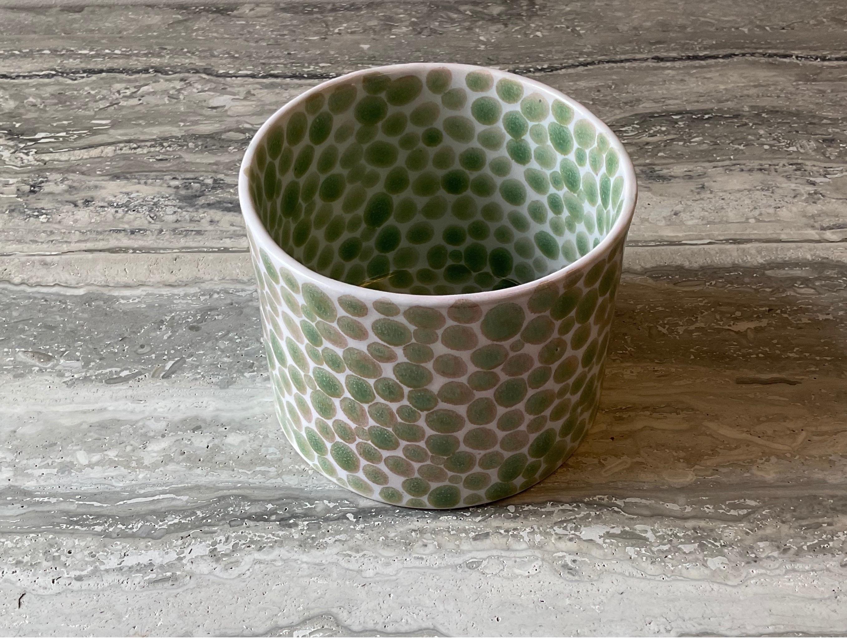 American Jade Dots Porcelain Cylinder Small Vase