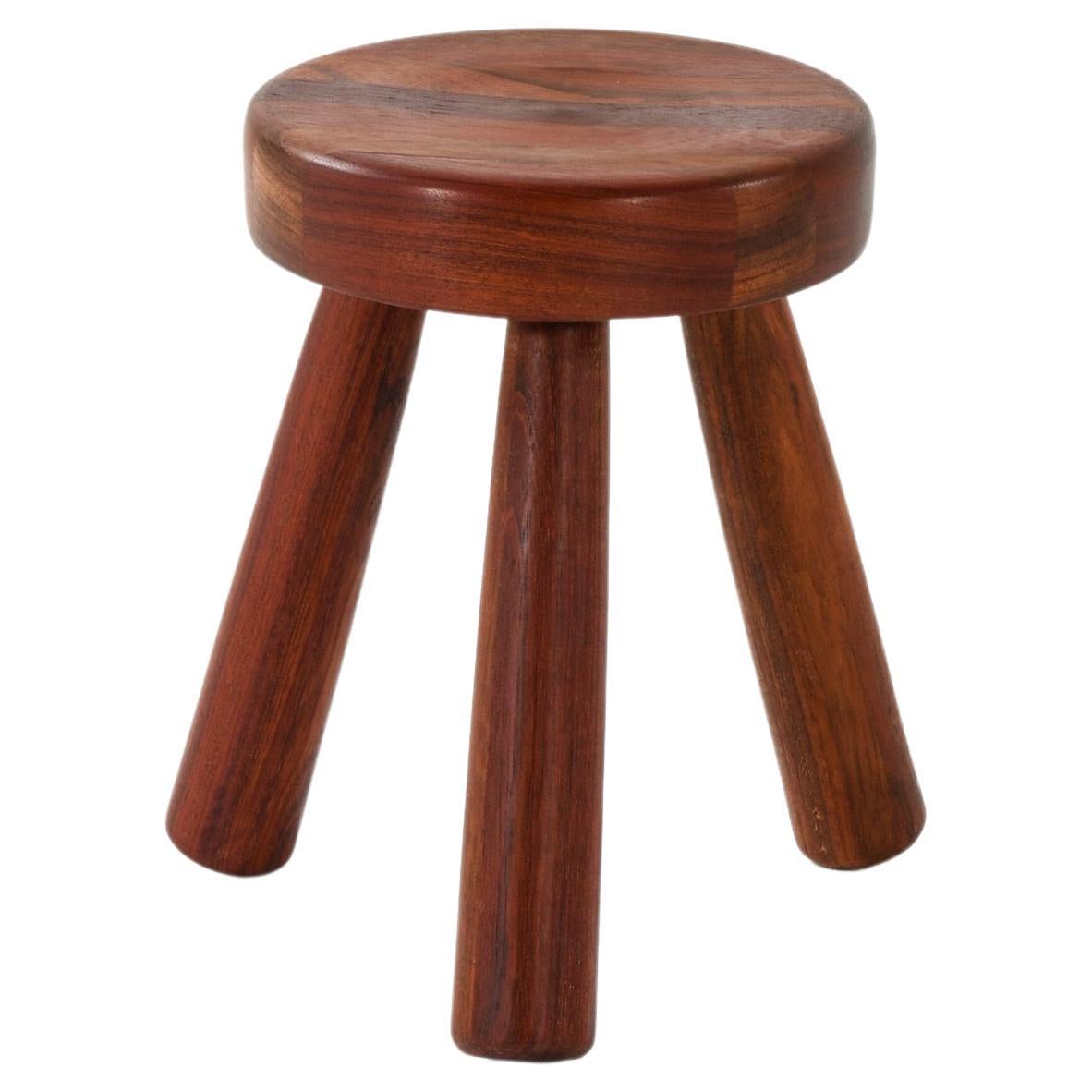 Small Stool in Jatoba Wood by Ingvar Hildingsson, 1980's For Sale