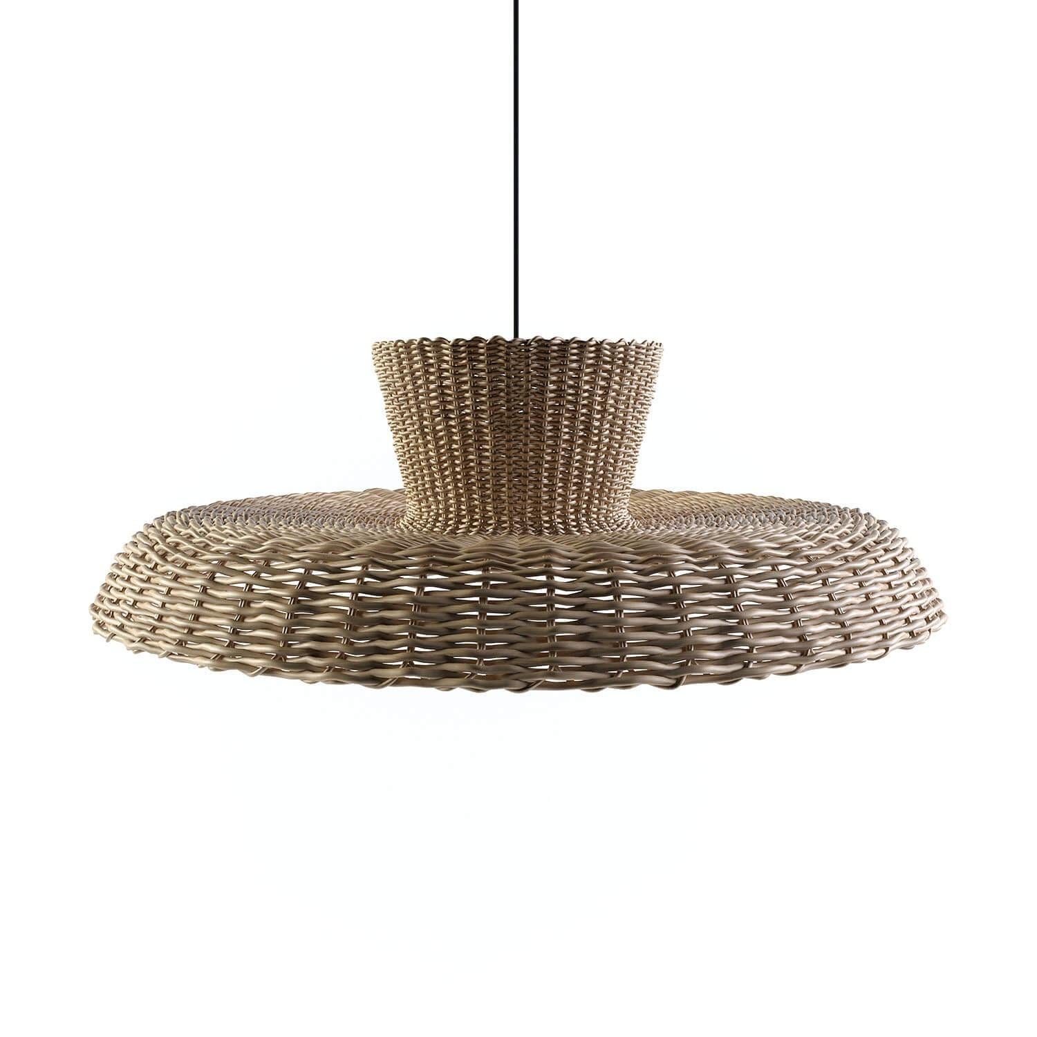 Small Strikha Pendant Lamp by Faina
Design: Victoriya Yakusha
Material: Willow, steel frame
Dimensions: D 90 x H 28 cm


Cable length - 3m
Cable type - 2x0.5
Steel wire rope with a clamp x3
E27 bulb x 1
Ceiling fixture x 1, 3x40mm dowel