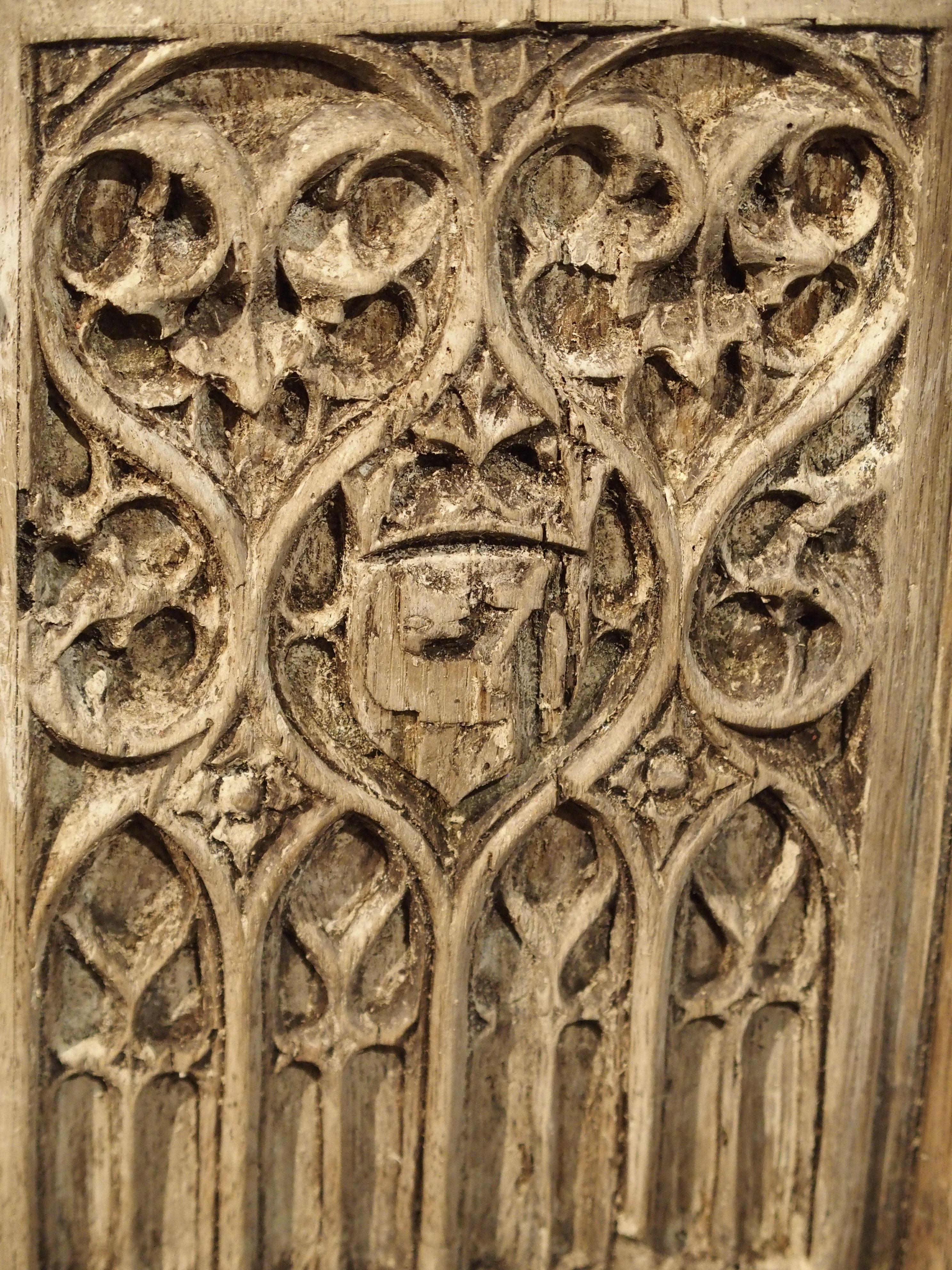 Small Stripped Oak Gothic Trunk from France, circa 1890 3