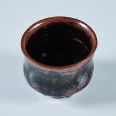 Small Studio Ceramic Cup with Raku Glaze