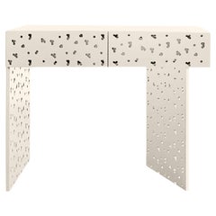 Piccola scrivania consolle W(hole) ecrù sottile di Majbele