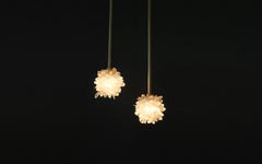 Small Sugar Bomb Quartz Crystals and Brass Pendant Light by Christopher Boots