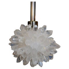 Small Sugar Bomb Quartz Crystals and Brass Pendant Light by Christopher Boots