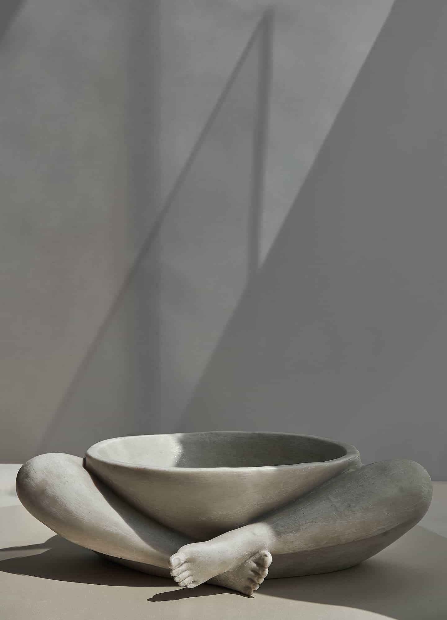 Small Sukhasana II bowl by Marcela Cure
Dimensions: W 22.5 x D 30 x H 12.5 cm
Materials: Resin and Stone Composite

Our Sukhasana II is our bowl version of our Sukhasana sculpture, inspired by the calming pose commonly used for meditation and