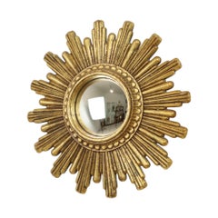 Small Sun Mirror Sunburst Mirror Gold Leaf Convex 24cm