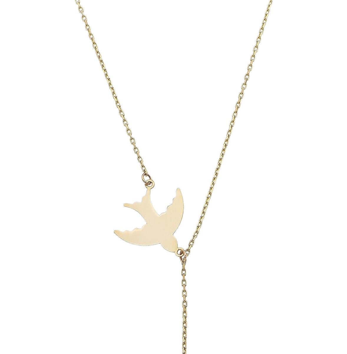 white gold bird necklace