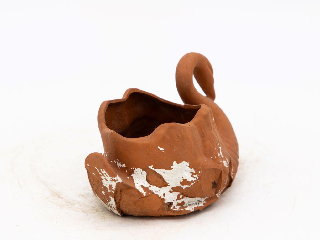 Small Swan Terracotta Vase or Planter, English Late 20th C For Sale 2