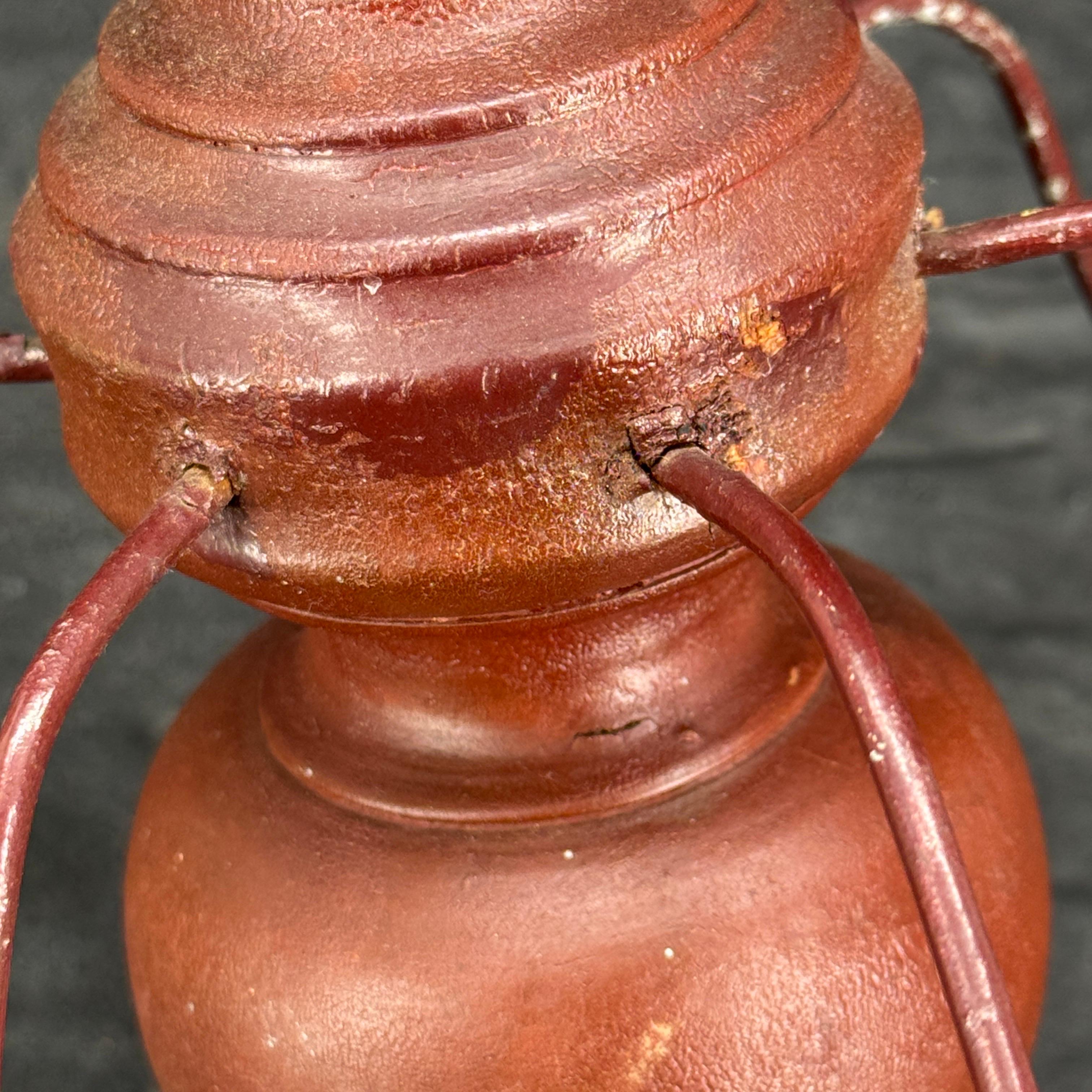 Hand-Painted Small Swedish 12 Arm Red Wood and Wire Chandelier Light, 19th Century