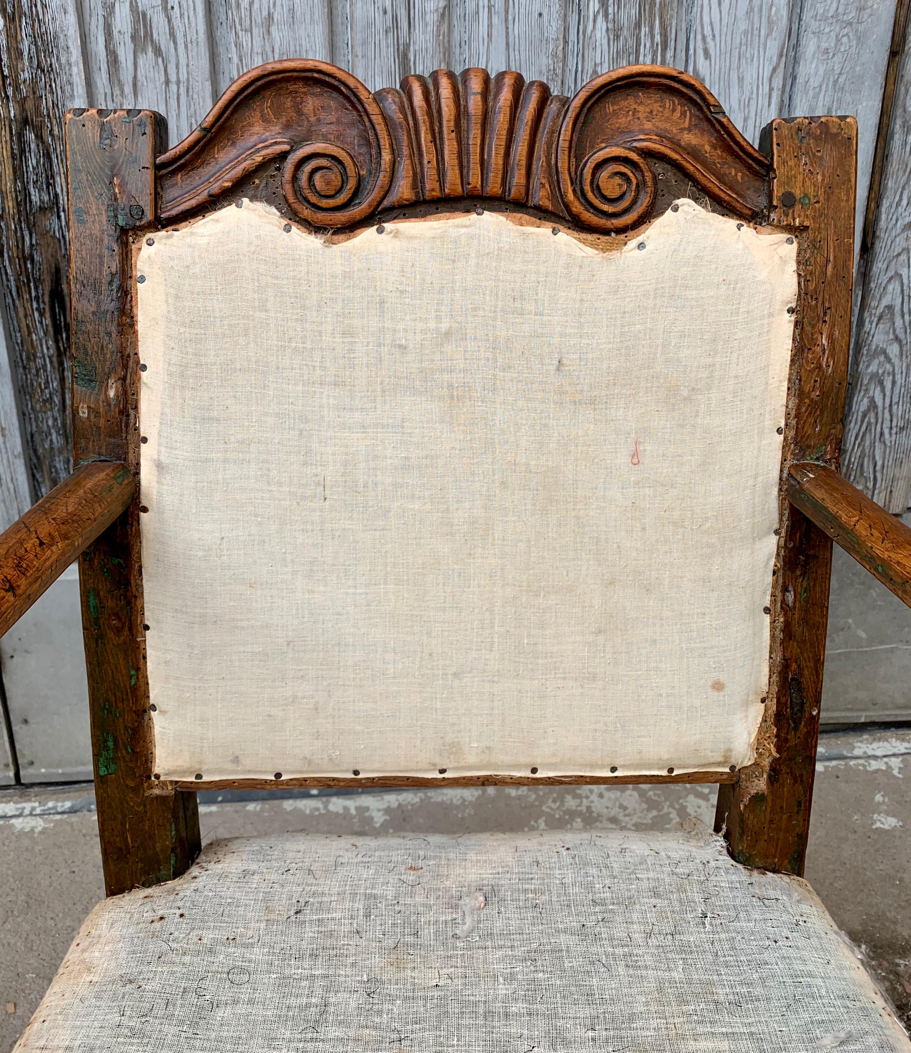 Petit fauteuil d'art populaire suédois primitif rococo du 18ème siècle Bon état - En vente à Haddonfield, NJ