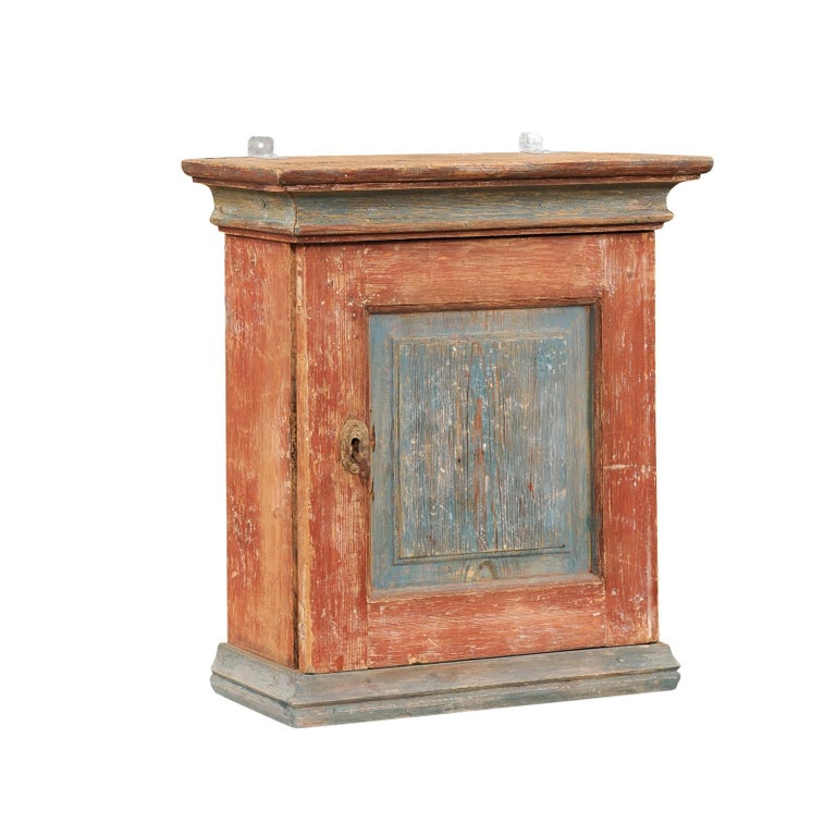 Small Swedish 19th Century Painted Wall Hanging with Polychrome