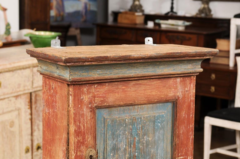 Small Swedish 19th Century Painted Wall Hanging with Polychrome Finish For Sale at 1stDibs