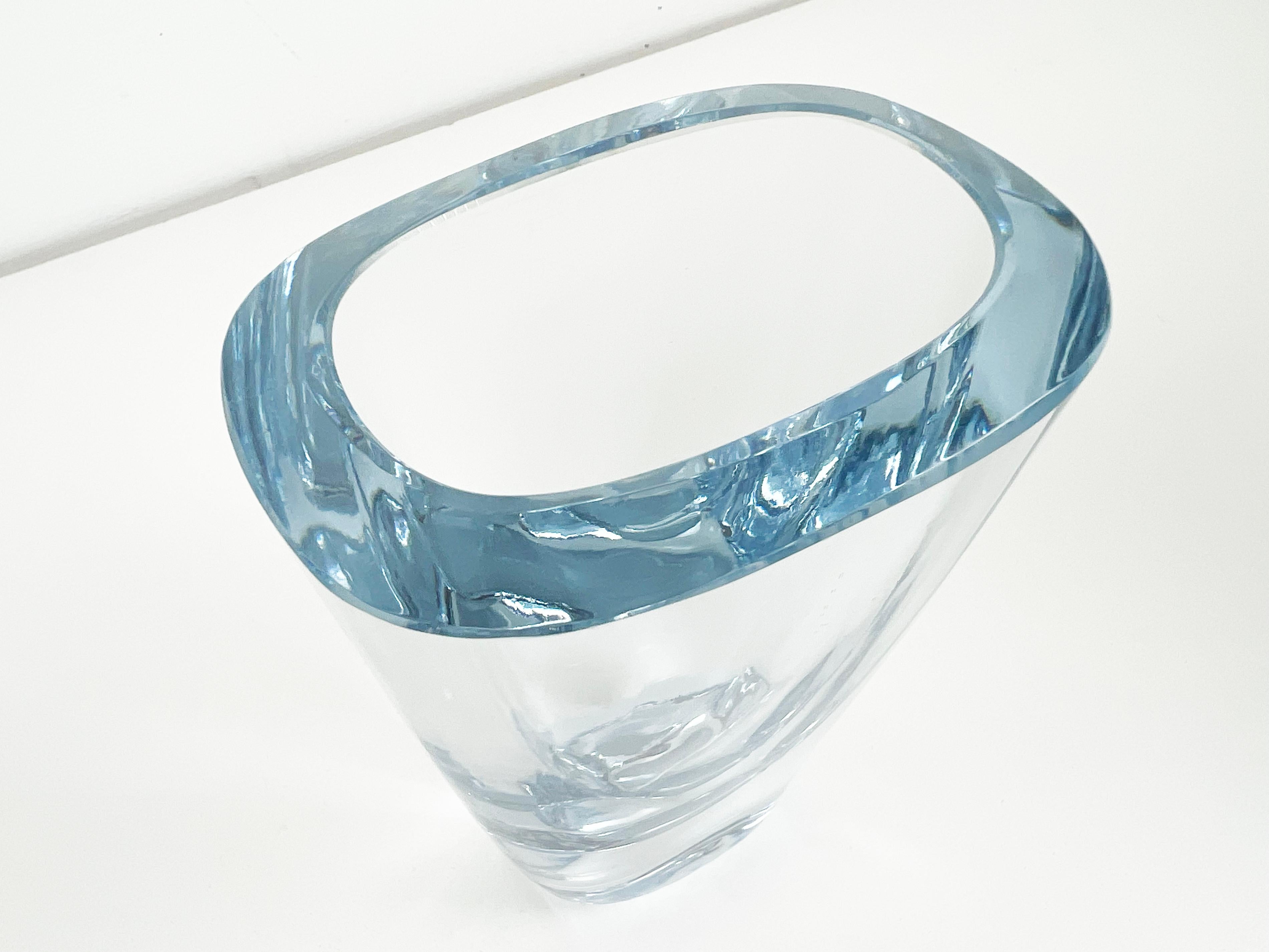 Scandinavian Modern Small Swedish Crystal Vase by Strombergshyttan For Sale