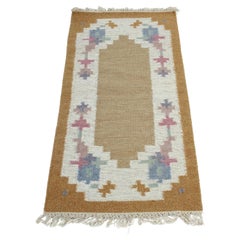 Small Swedish flat weave Röllakan carpet, 1960s