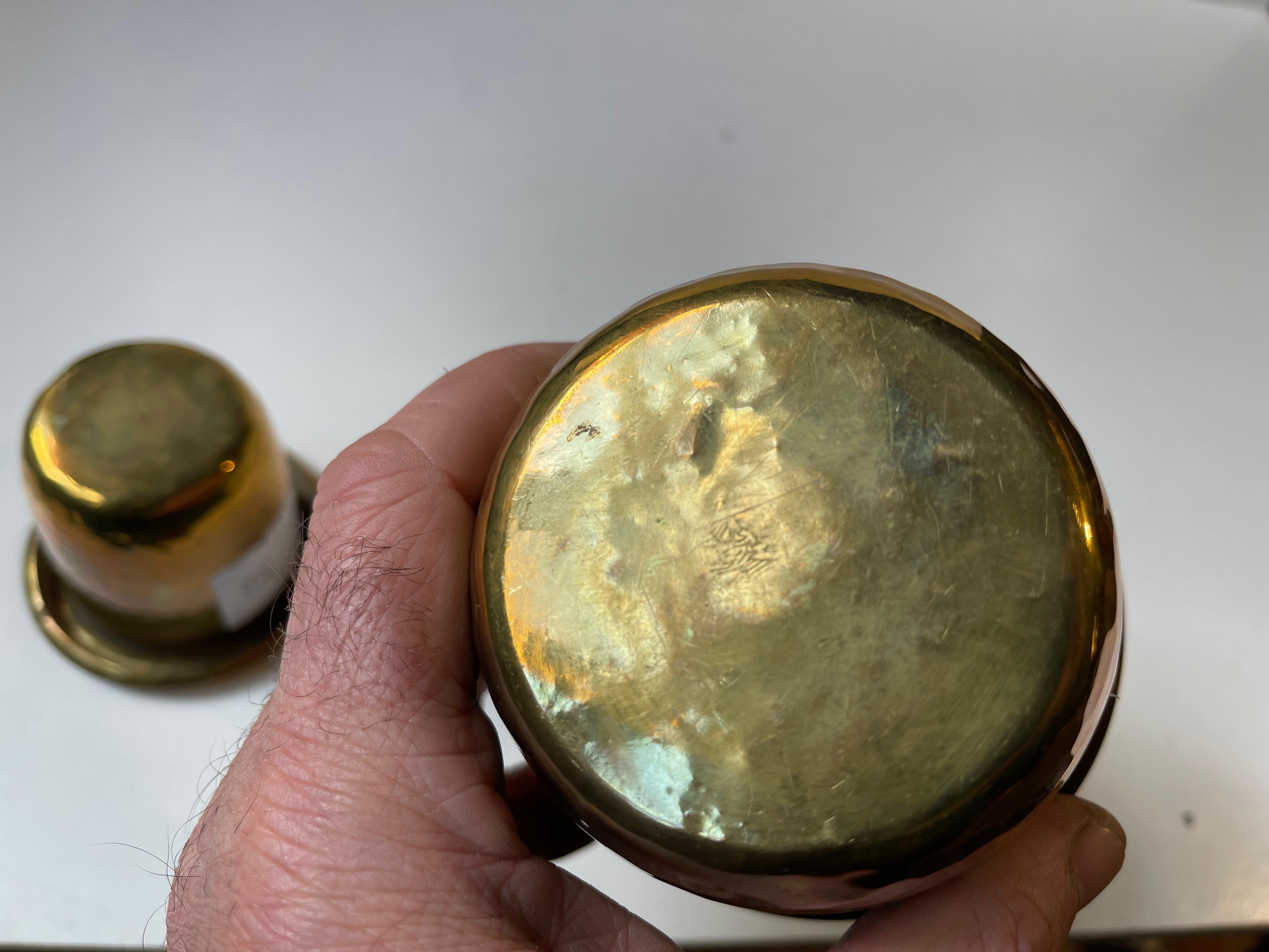 Small Swedish Grace Planters in Hammered Brass In Good Condition For Sale In Esbjerg, DK
