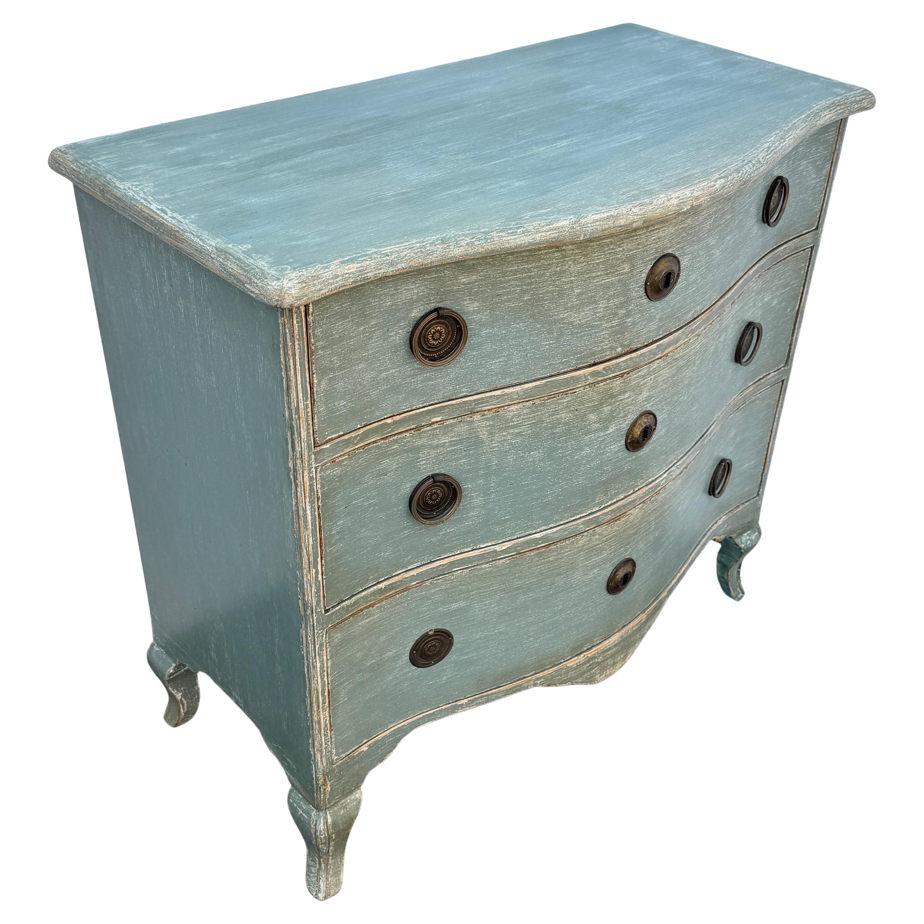 Wood Small Swedish Gustavian Painted Commode or Chest of Drawers For Sale
