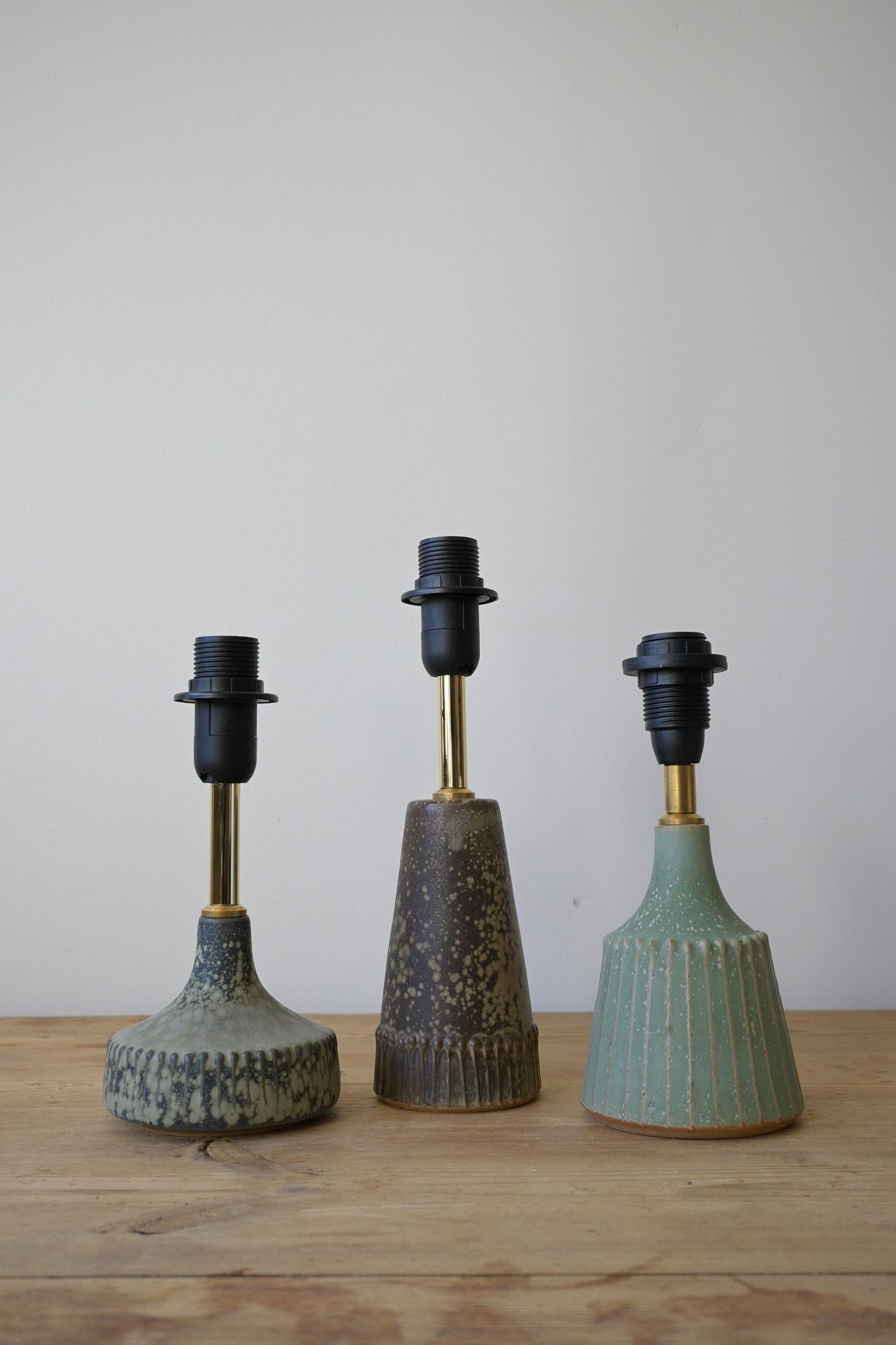 Stoneware Small Swedish Lamp by Rolf Palm, Sweden 1960s For Sale