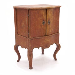 Small Swedish Mid 18th Century Red Rococo Cabinet, Sweden, circa 1760