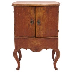 Small Swedish Mid 18th Century Red Rococo Cabinet, Sweden, circa 1760