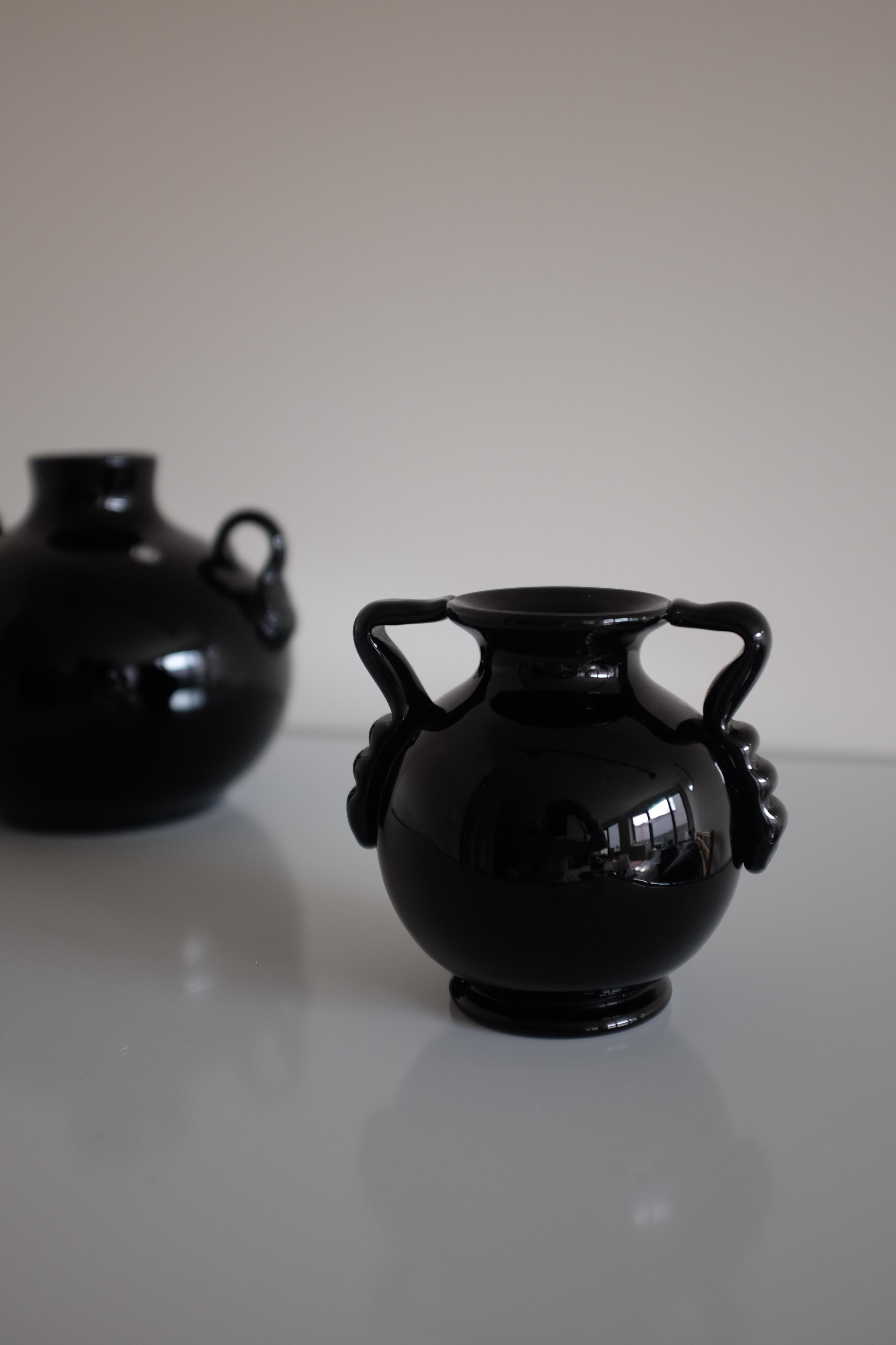Mid-20th Century Small Swedish Mid-century Glass Vase For Sale