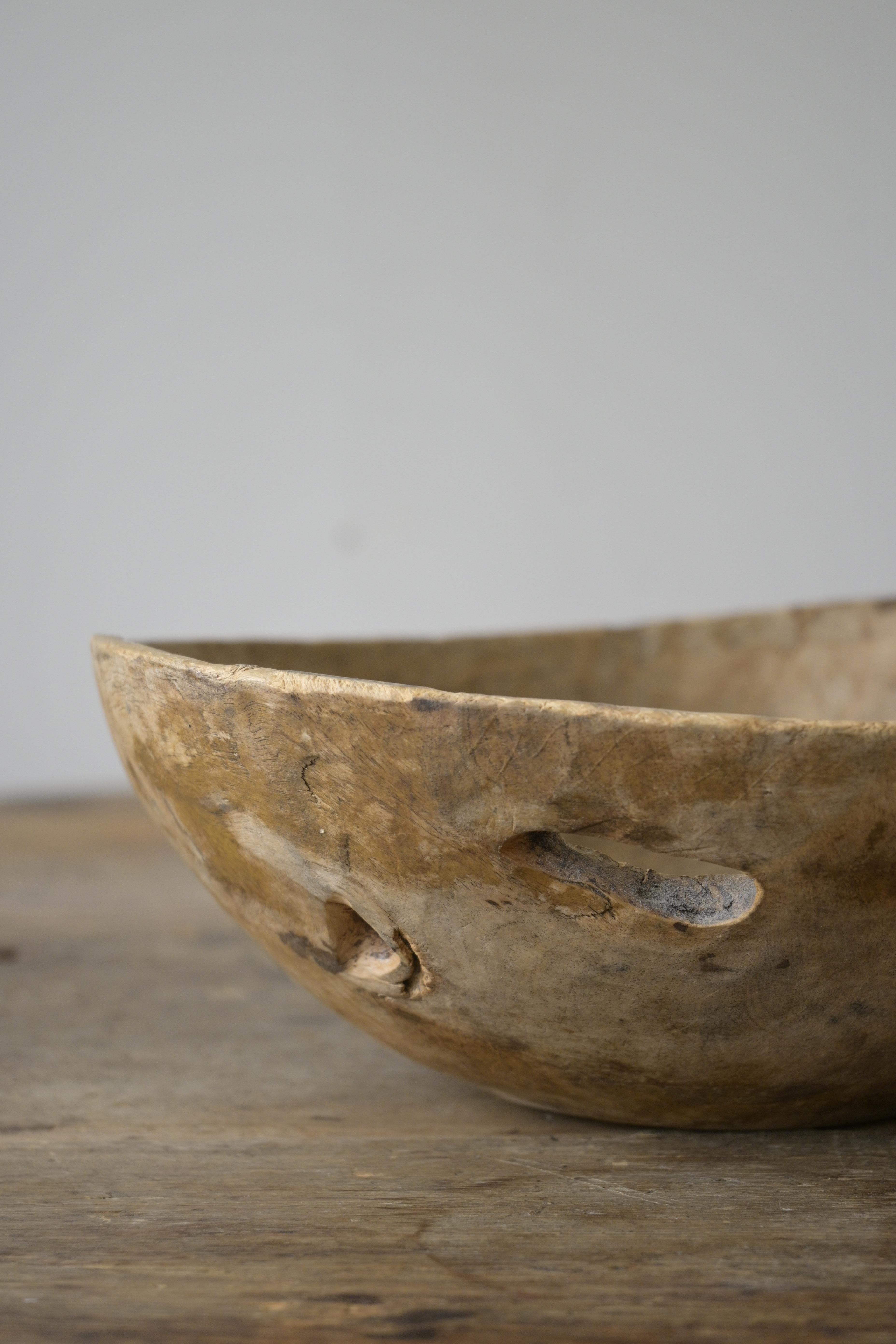 Birch Small Swedish Root Bowl early 18th century For Sale