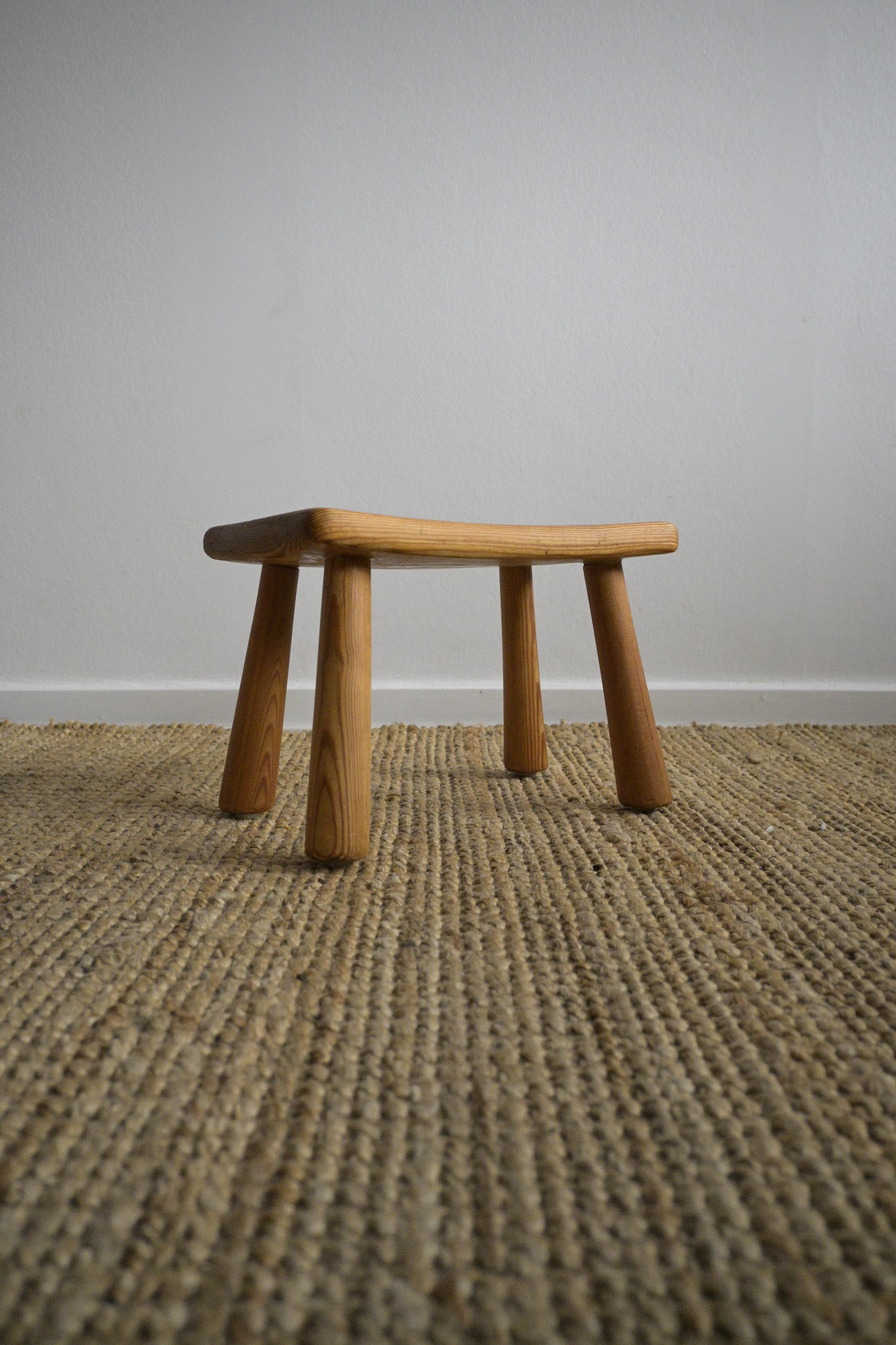 Hand-Crafted Small Swedish Stool ca 1960s For Sale