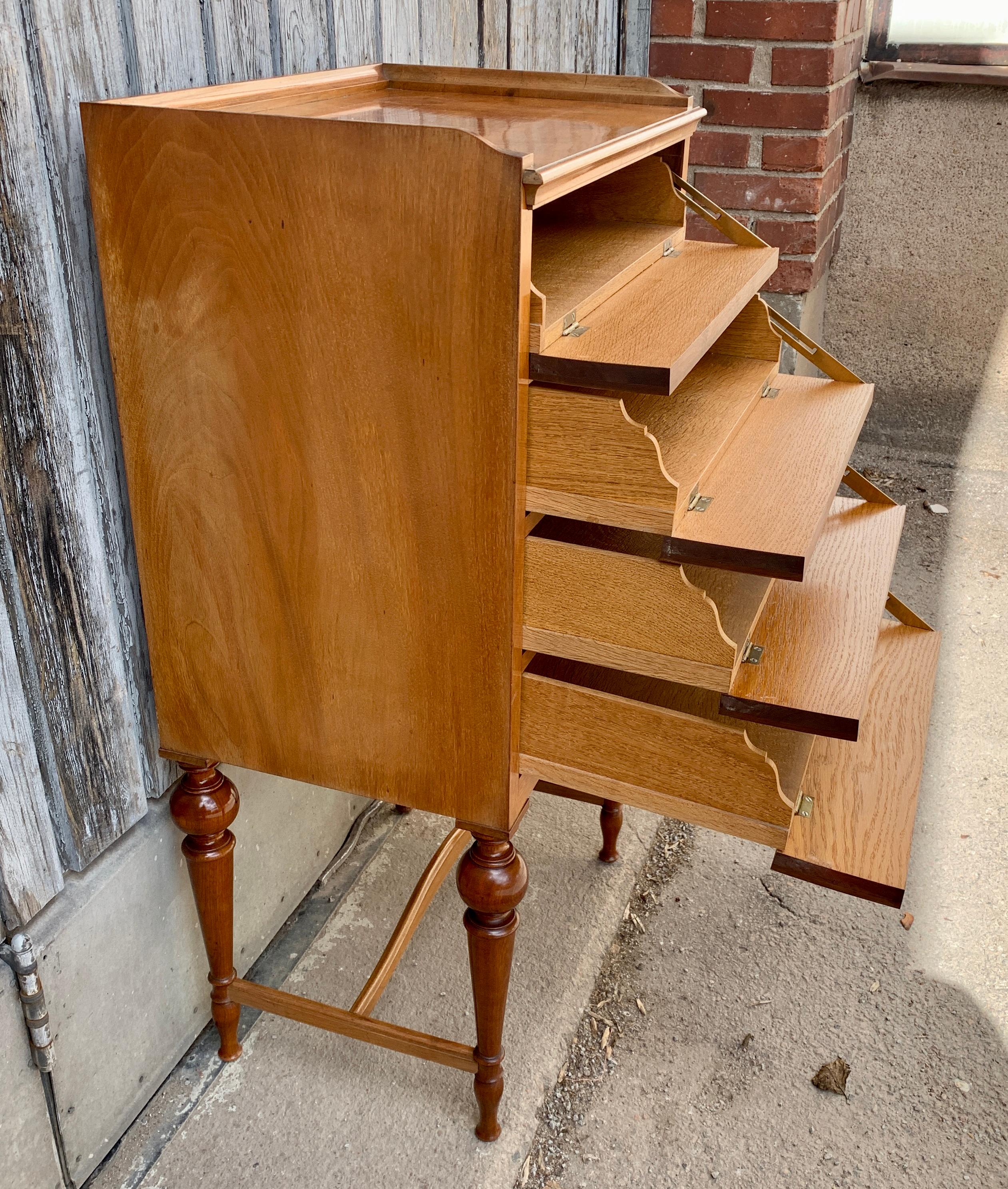 Small Swedish Walnut Root Cutlery Chest of Drawers 5