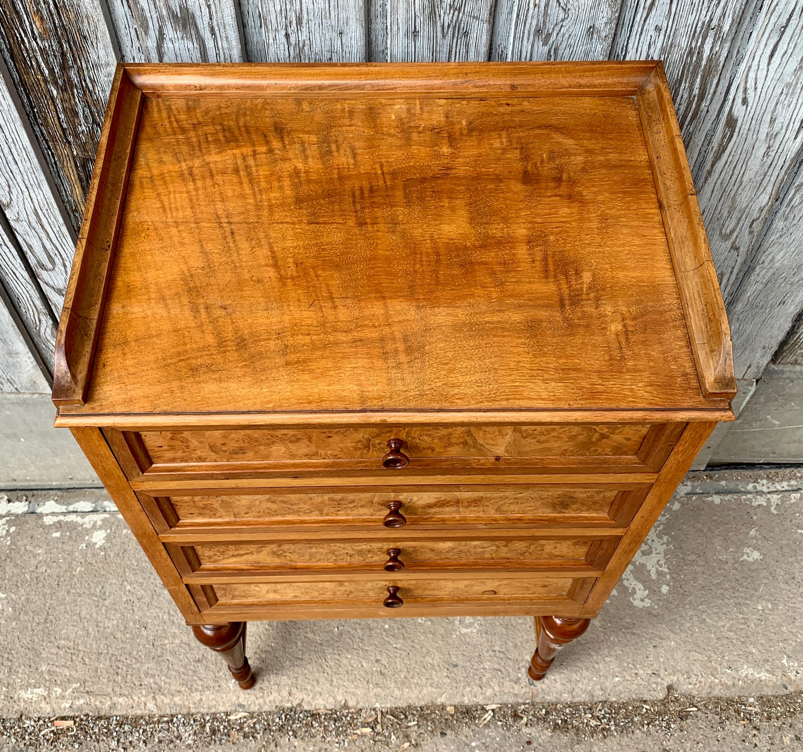 Small Swedish Walnut Root Cutlery Chest of Drawers 1