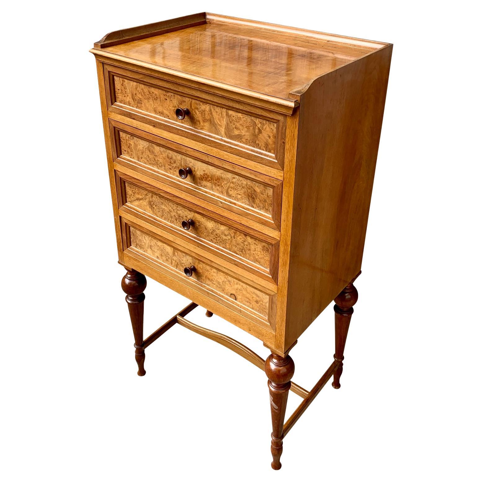 Small Swedish Walnut Root Cutlery Chest of Drawers