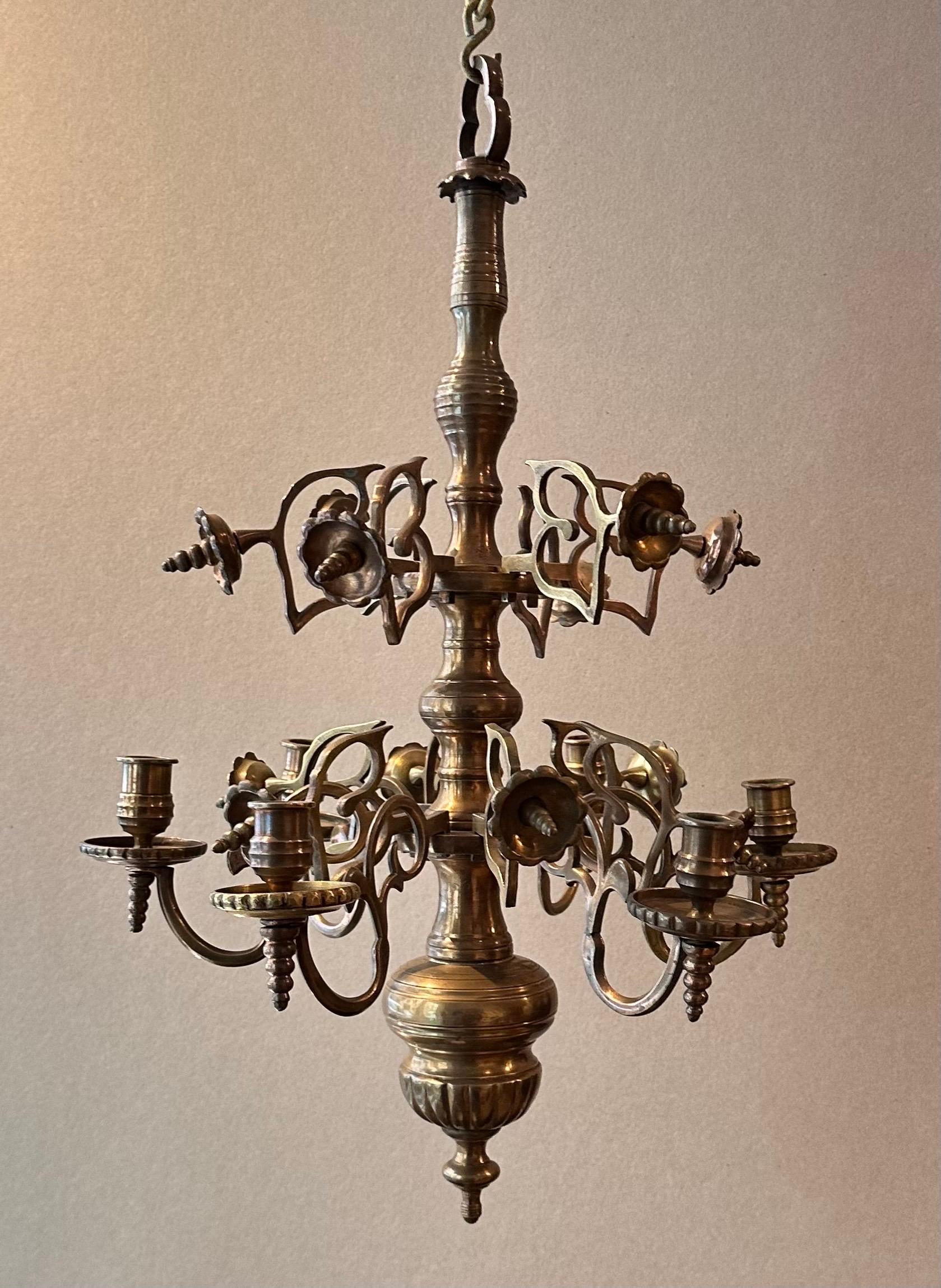 Petit Lustre Synagogue en Bronze, 19ème Siècle 17ème Style en vente 7