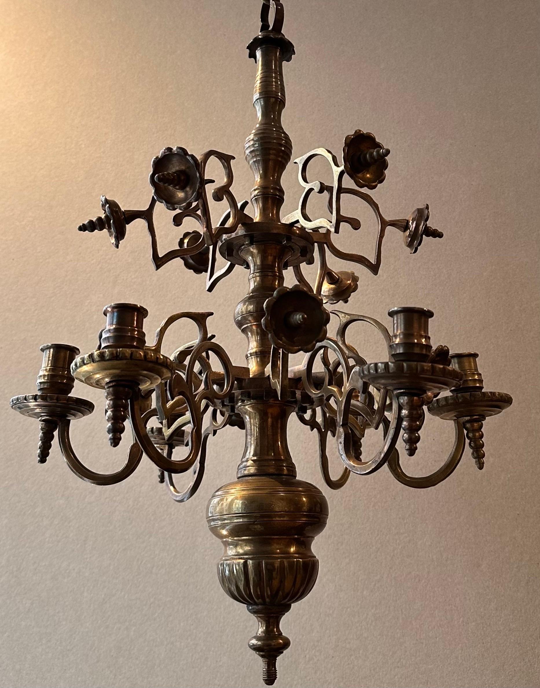 Petit Lustre Synagogue en Bronze, 19ème Siècle 17ème Style en vente 1