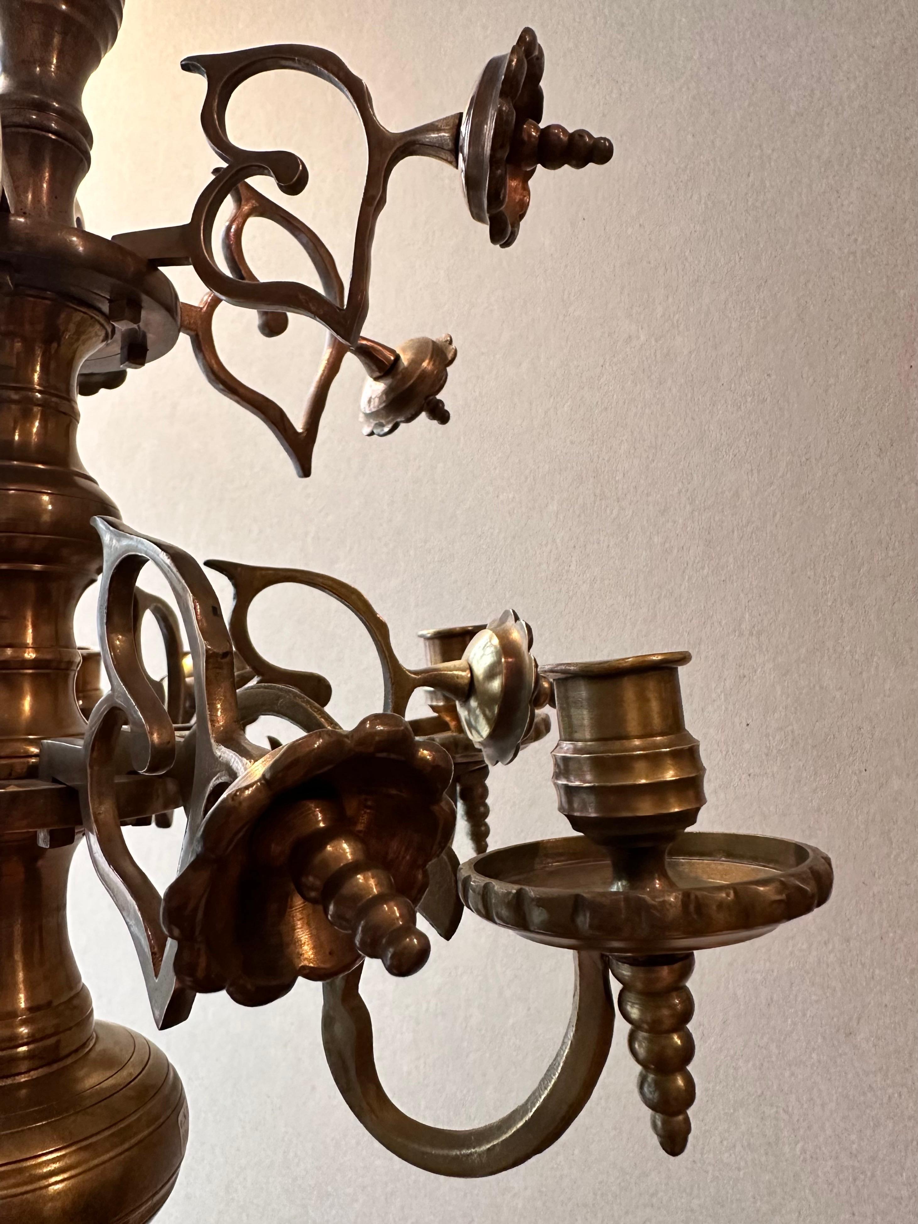 Petit Lustre Synagogue en Bronze, 19ème Siècle 17ème Style en vente 3