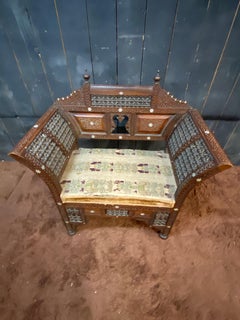 small Damascus bench, oriental work from the mid-19th century