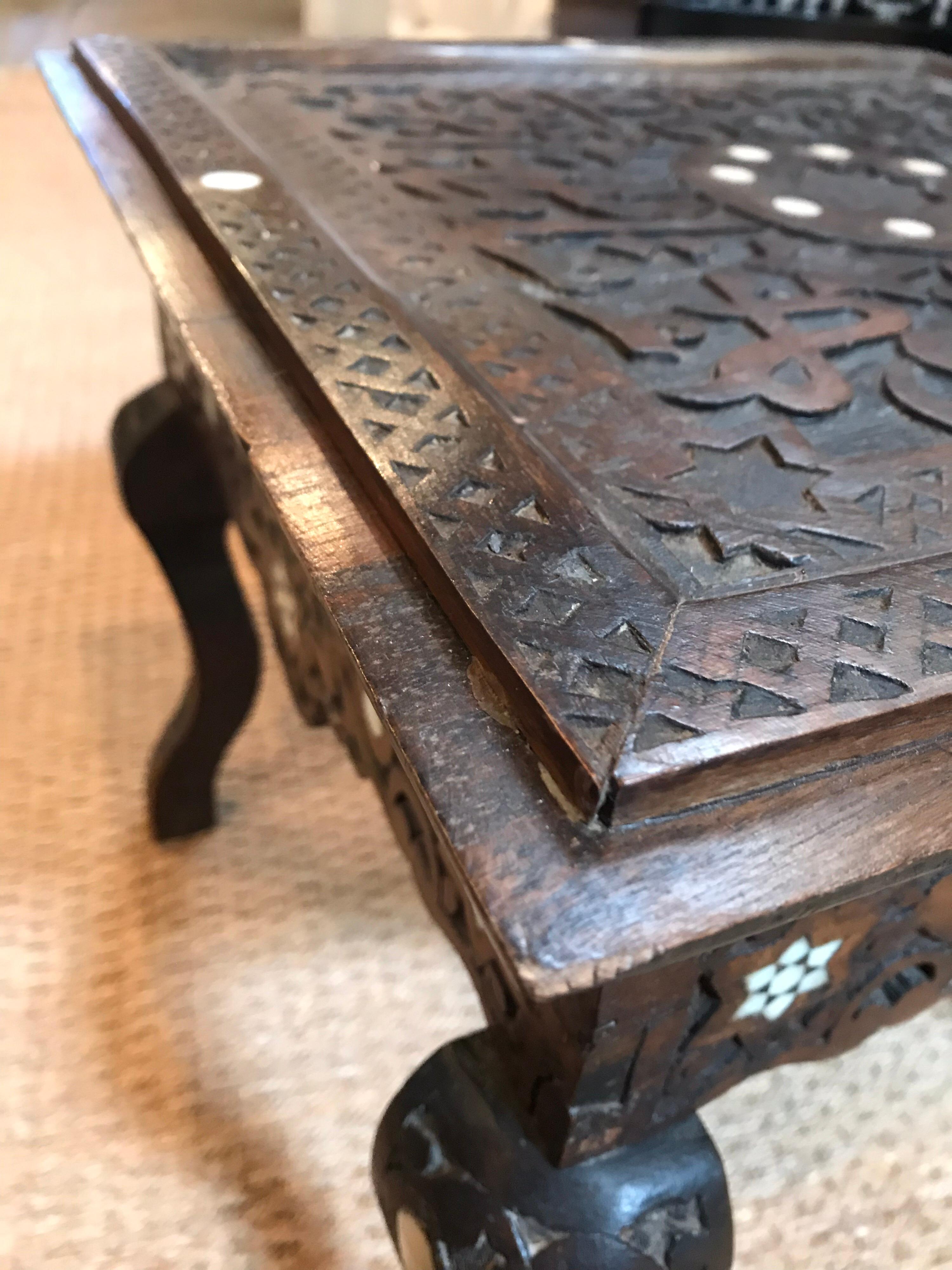 Small Syrian Inlaid Table with Drawer 2
