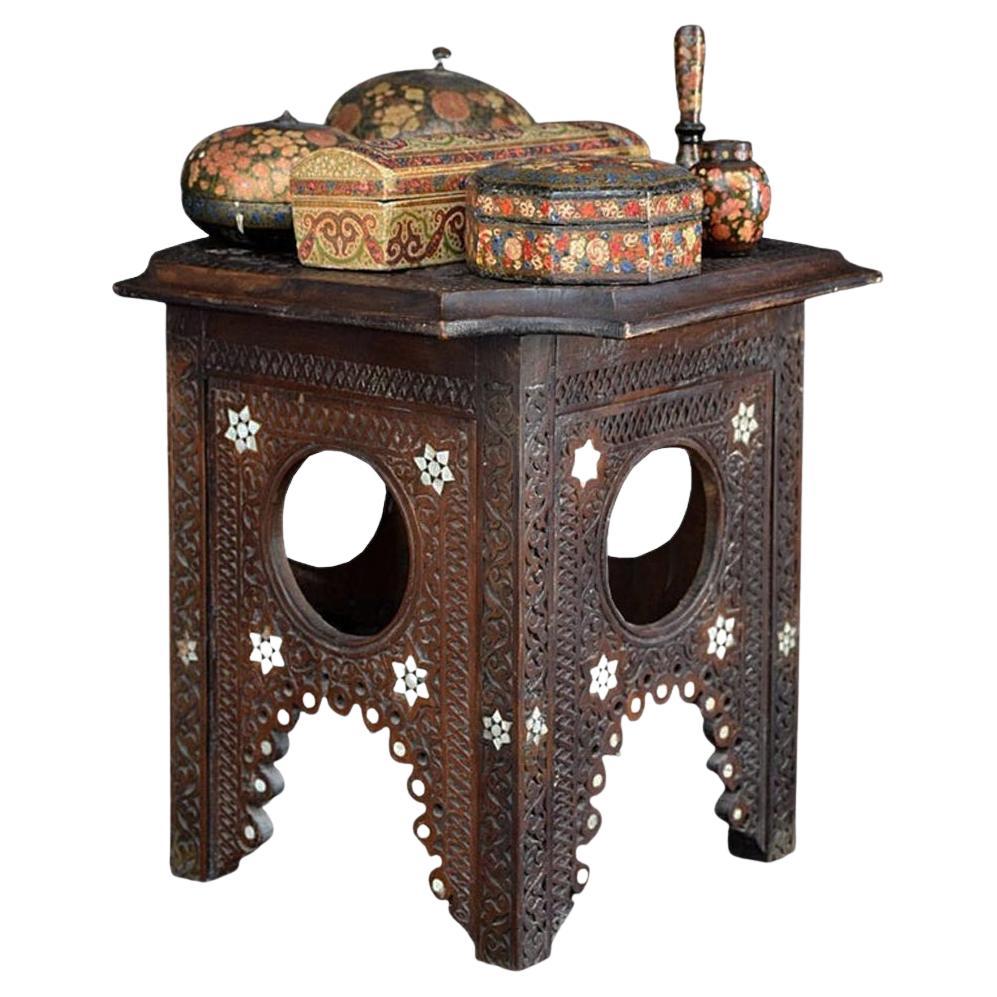 Small Syrian Moorish Side Table For Sale
