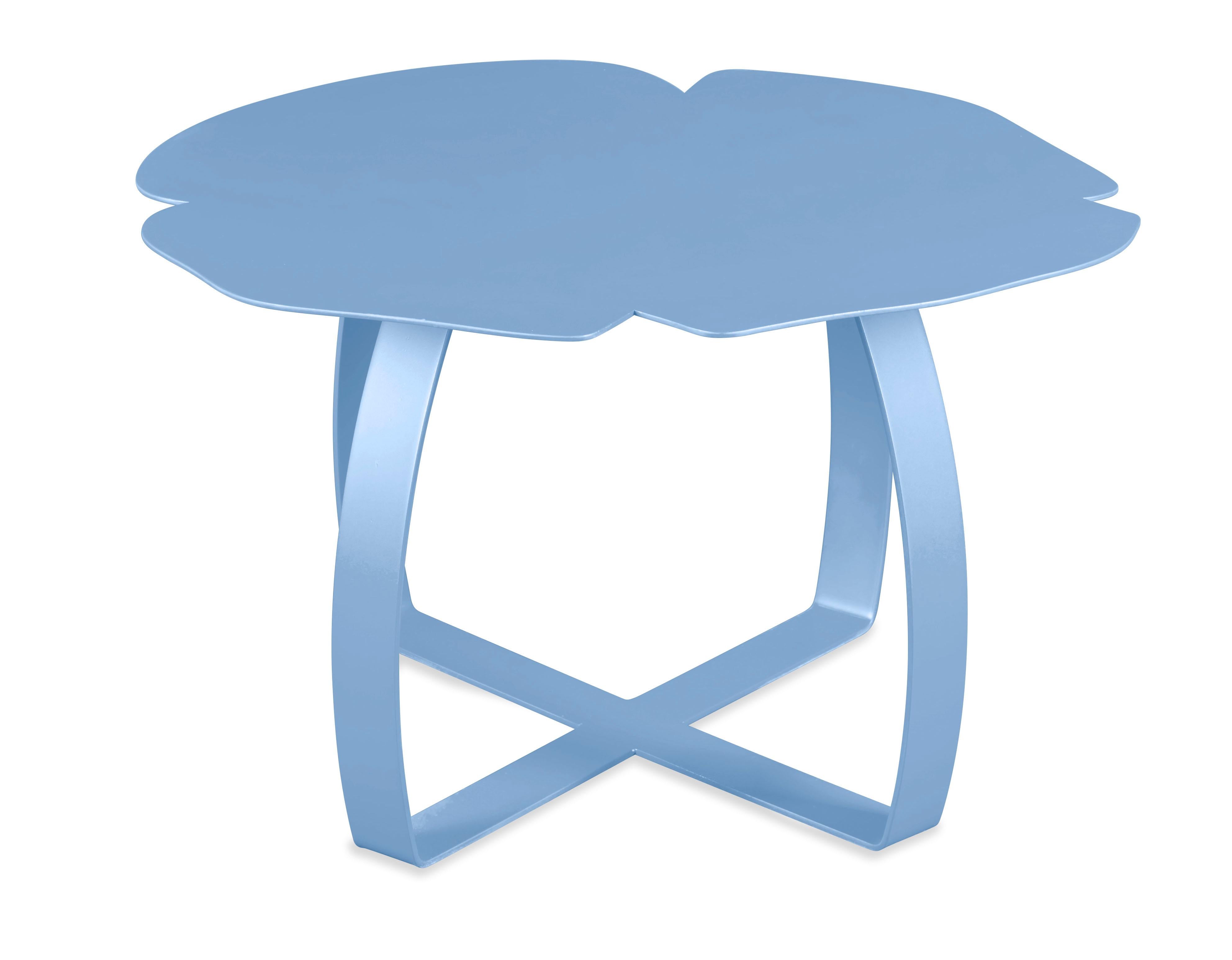 Italian Small Table Andy Iron Low, Flower Shape, Lacquered Iron, Italy For Sale