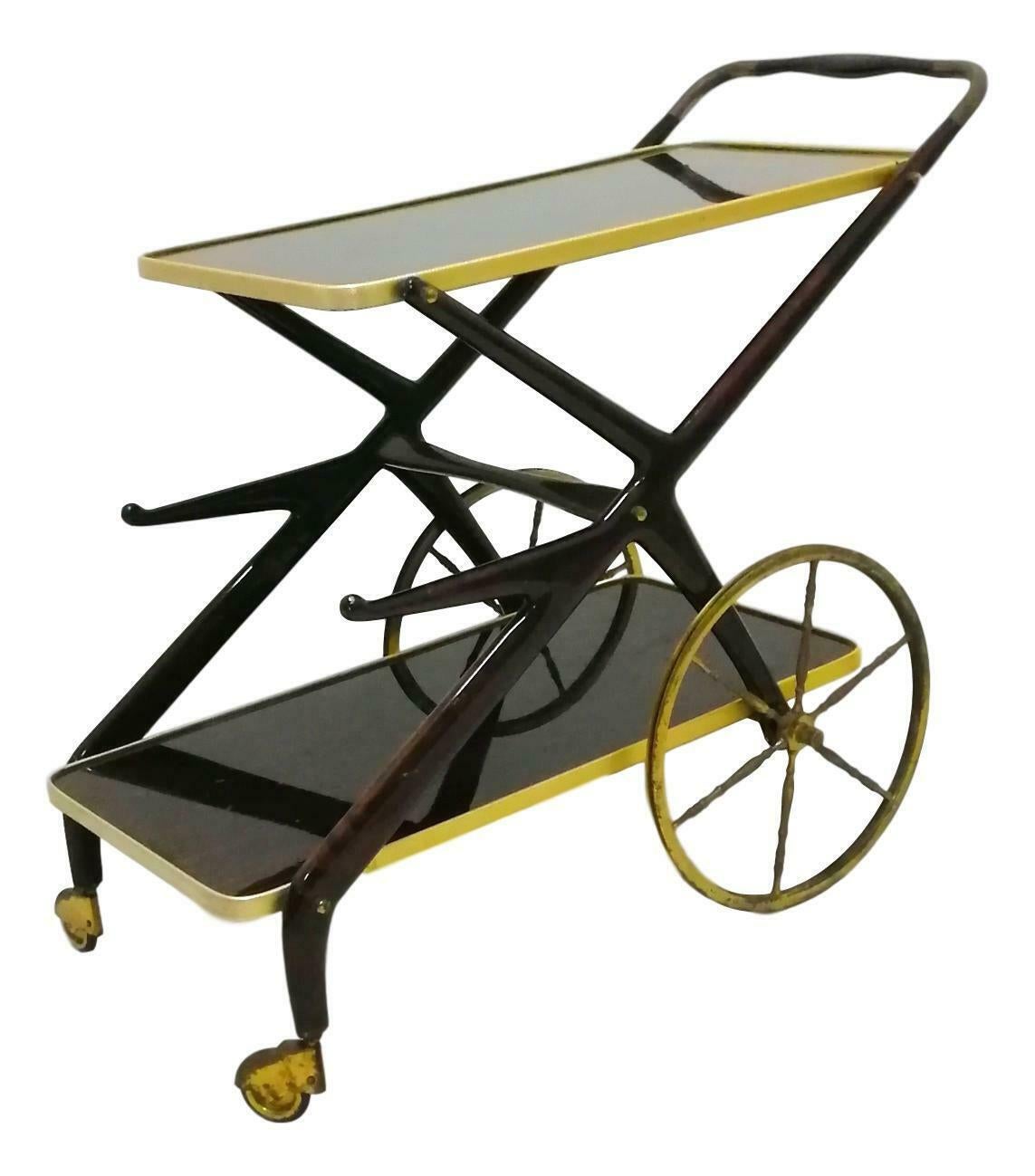 Petite table de bar design chariot Cesare Lacca, années 1960 en vente 1