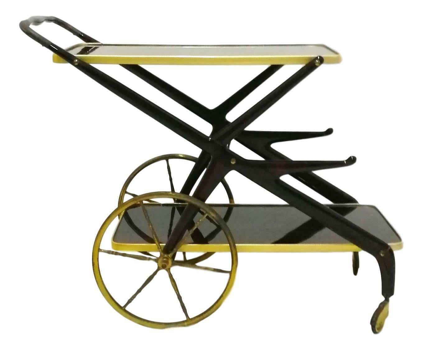 Petite table de bar design chariot Cesare Lacca, années 1960 en vente 3