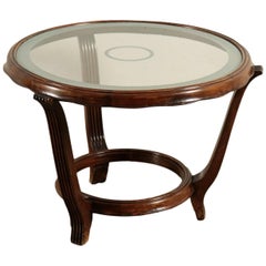 Small Table, Beech and Glass, Italy, 1940s-1950s