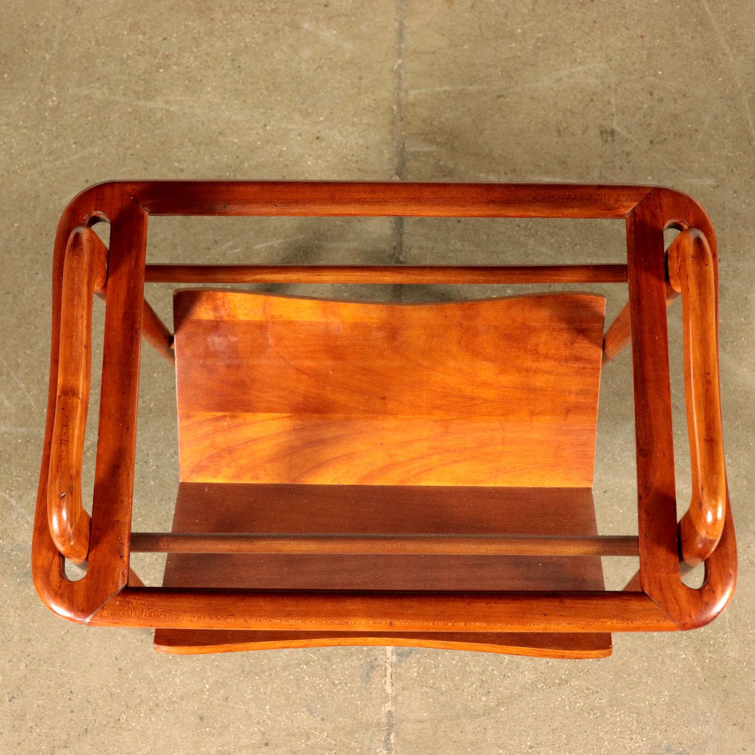 Mid-Century Modern Small Table, Beech and Glass, Ico Parisi, Italy 1950s, Angelo De Baggis