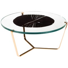 Small Table Cortina, in Glass and Dark Wood, Italy