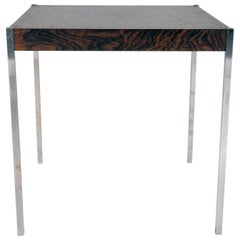 Used Small Table in Rosewood and Stainless Steel by Östen Kristiansson, Luxus, Sweden