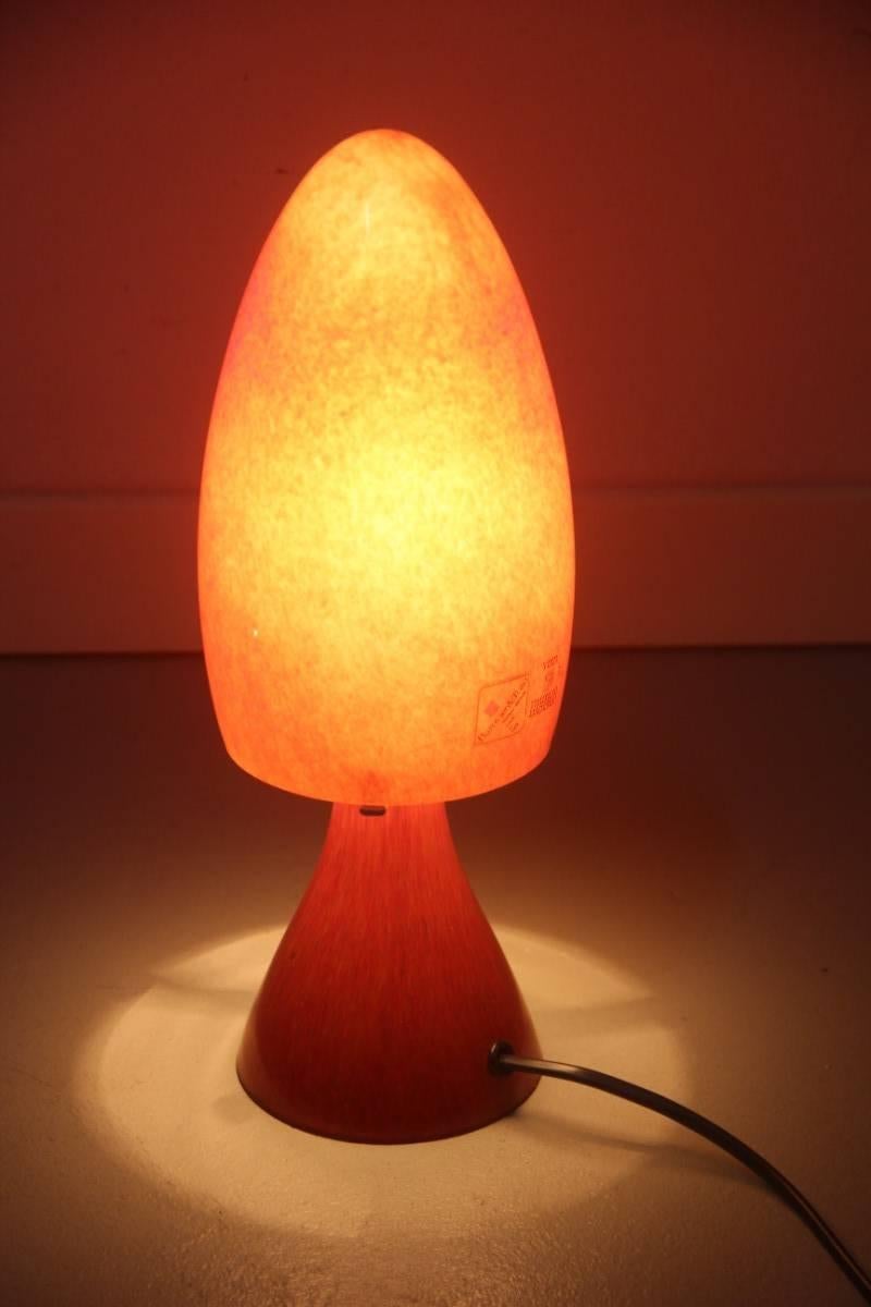 Small table lamp Barovier & Toso Murano art glass red color.