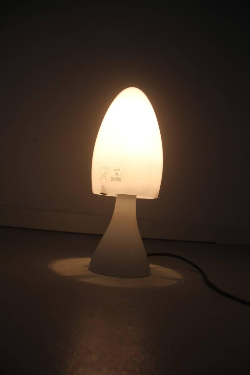 Small table lamp Barovier & Toso Murano art glass white color.
