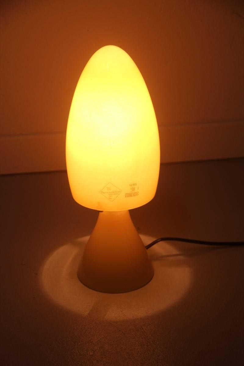 Small table lamp Barovier & Toso Murano art glass yellow color.