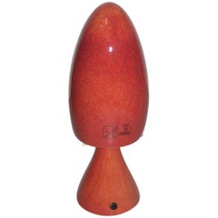 Small Table Lamp Barovier 
Toso Murano Art Glass Red Color