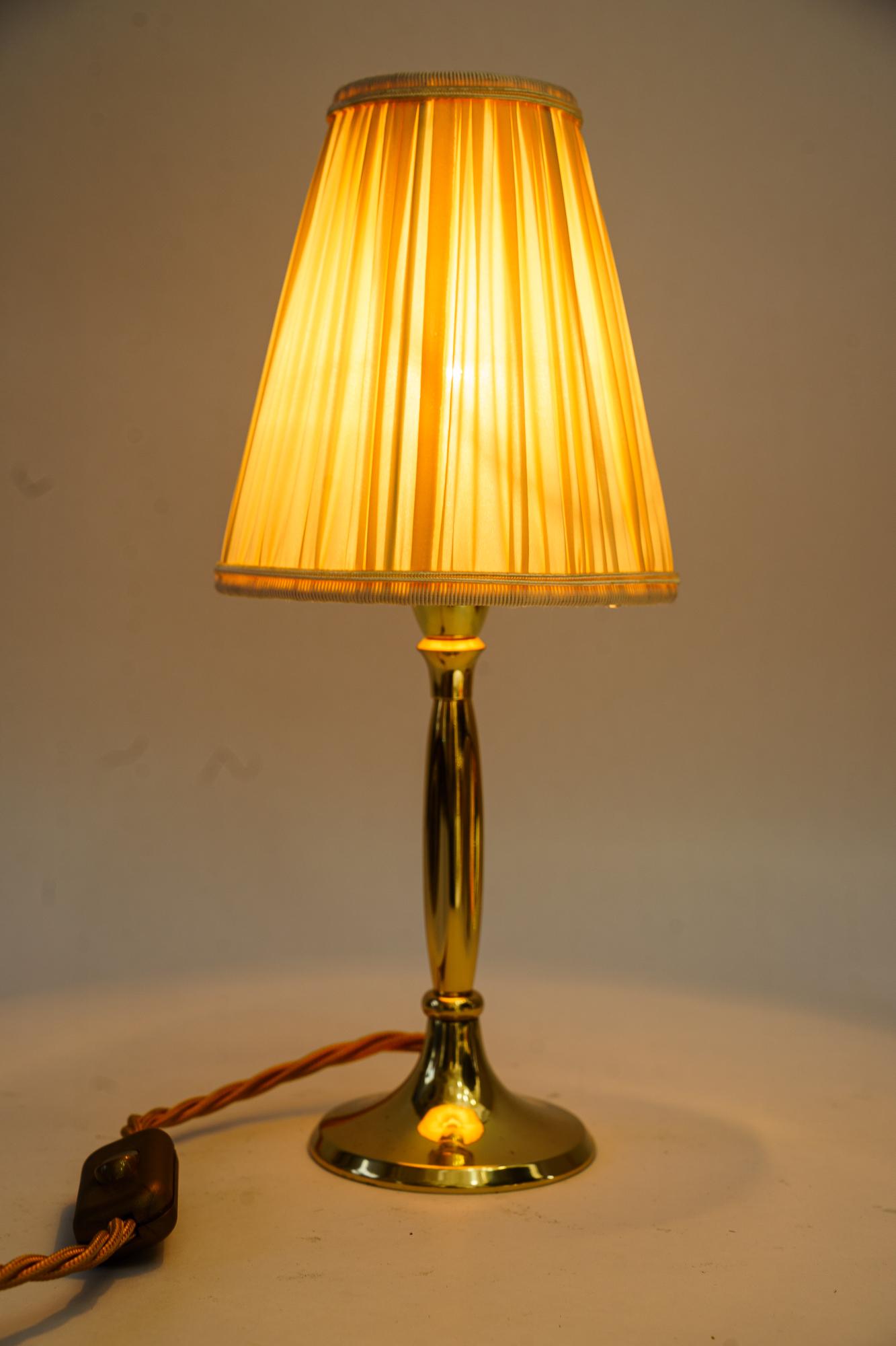 Small Table lamp with fabric shade vienna around 1950s For Sale 2