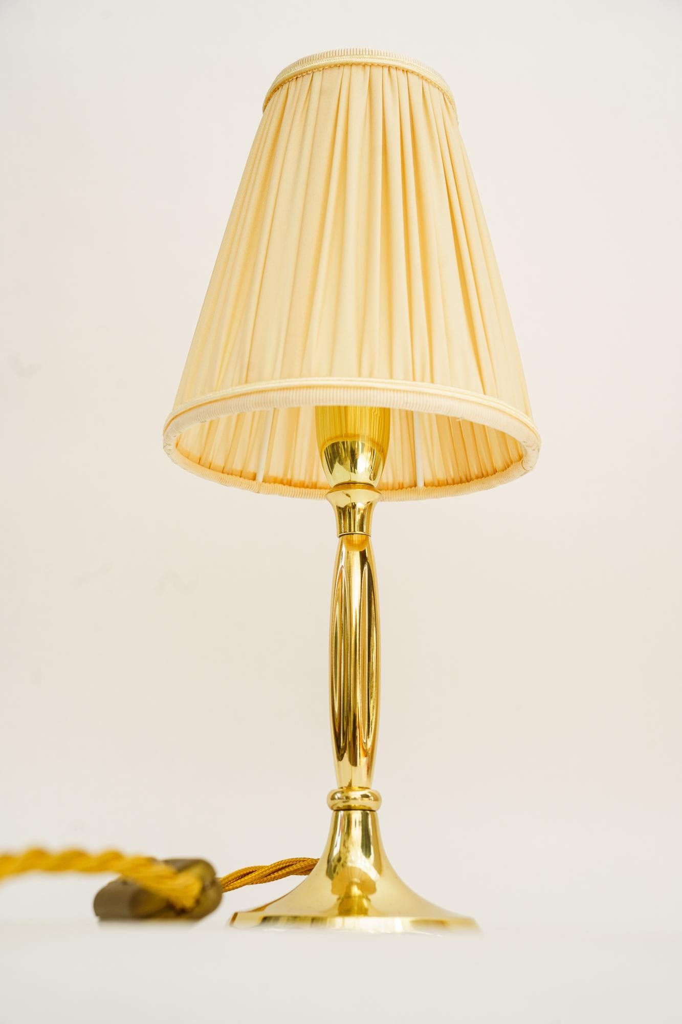 Mid-Century Modern Small Table lamp with fabric shade vienna around 1950s For Sale